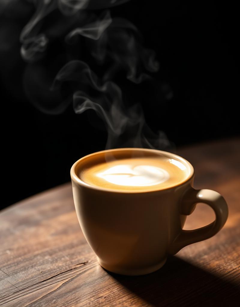Steam rising from a flat white
